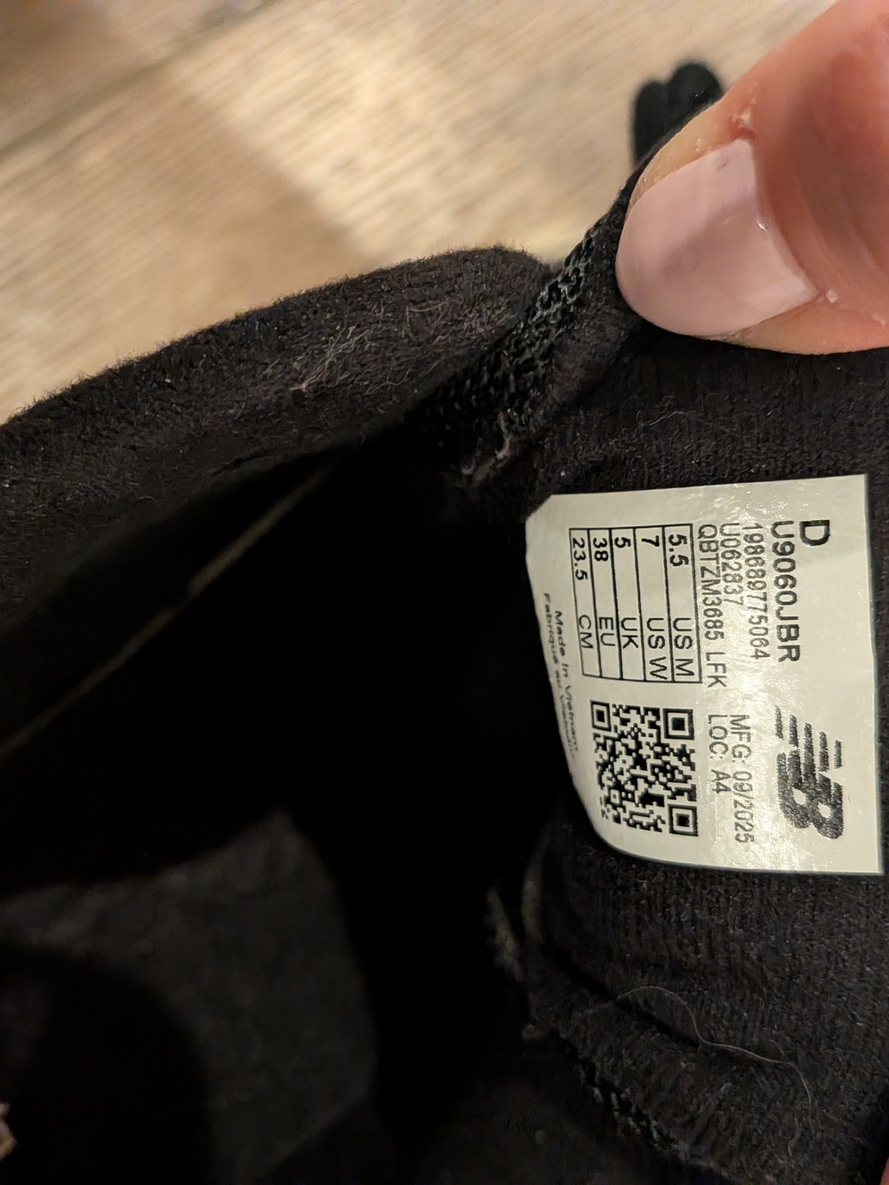 New Balance 9060 Black, Pink and Cream Women's Athletic Sneakers - Picture 2 of 3